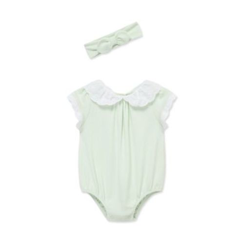 Baby Girls Eyelet Bubble Set with Headband