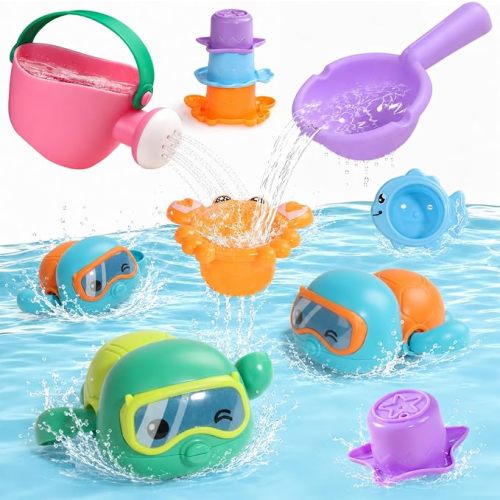 Fajiabao Toddler Bath Toys for Kids Ages 1-3 Multi-Play in Tub Pool Water