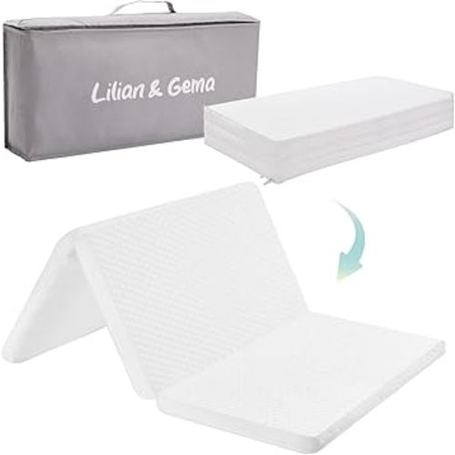 Lilian&Gema Pack and Play Mattress 38"x26"x1.5", Pack N Play Mattresses Pad for Play Pen and Playard, Premium Foam Playpen Mattress Topper with Washable Cover & Traveling Bag for Baby Toddler