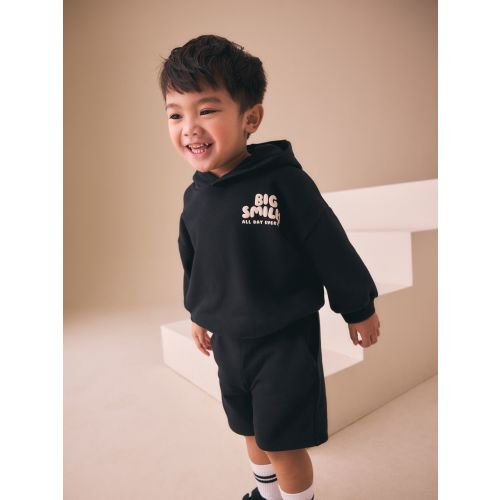 Black Big Smiles Hoodie and Shorts Set (3mths-7yrs)