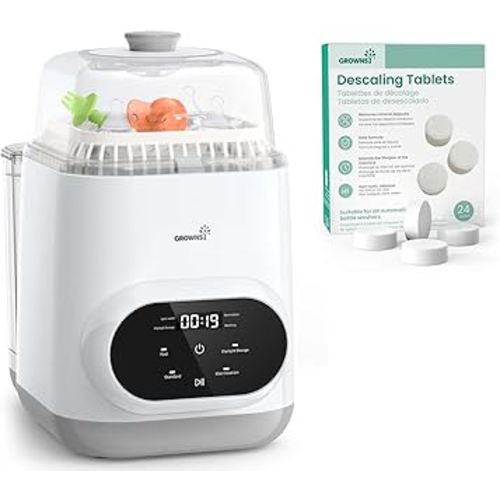 Grownsy EaseClean Bottle Washer Pro & 24 Count Descaling Tablets