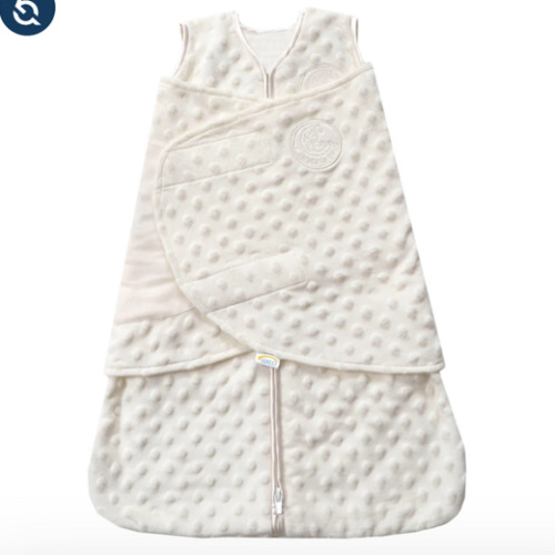 Cream Plushy Dot Velboa Swaddle - Size Small | HALO