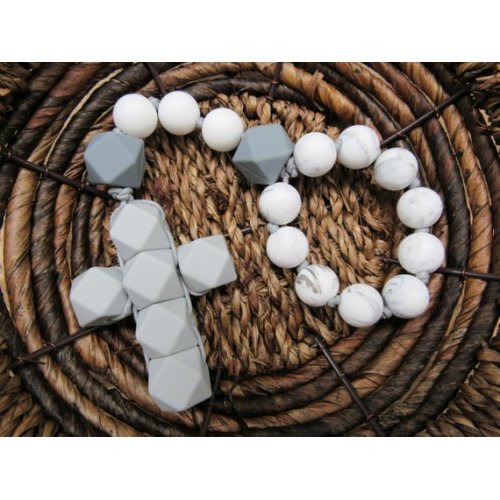 CATHOLIC Teething Decade Rosary, BAPTISM Gift, Baby's First Rosary, Chew Beads, Baby Shower Gift, 100% Food Grade Silicone Beads