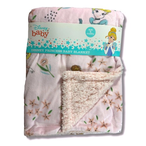 BLANKET PLUSH - DISNEY GIRLS 243 - PRINCESS PINK - BABY TODDLER CRIB BED