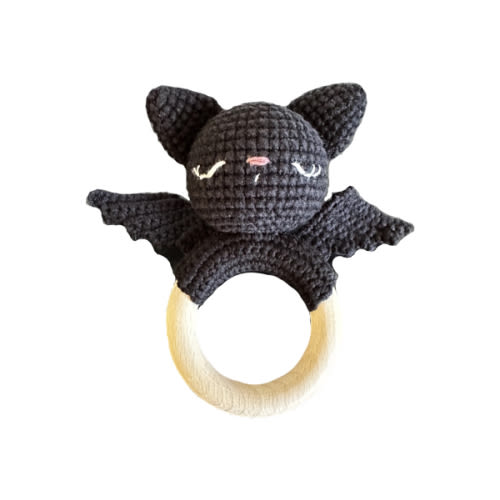 Bat Crochet Rattle Teether – Witching Hour Baby