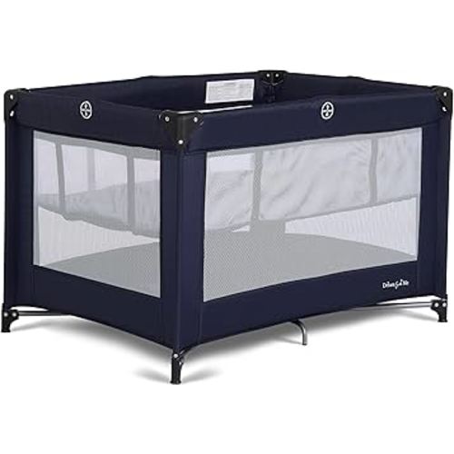 Dream On Me Zazzy Portable Playard with Bassinet in Navy, Packable and Easy Setup Baby Playard, Lightweight and Portable Playard for Baby with Mattress and Travel Bag
