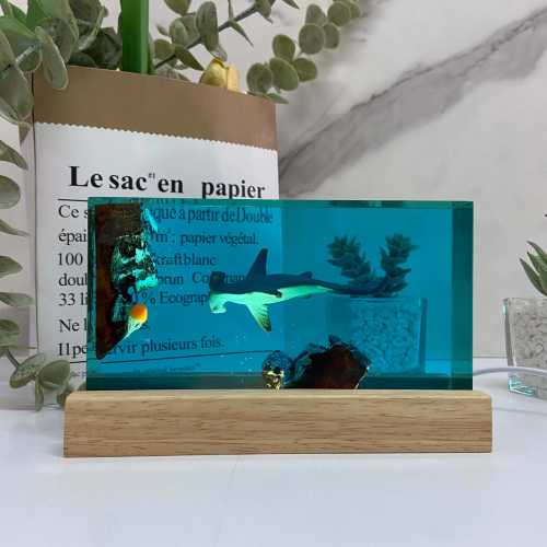 Hammerhead Shark Night Light, Personalized Entryway Decorations, Slightly Flawed Resin Artwork, Halloween Gift, Christmas Gift