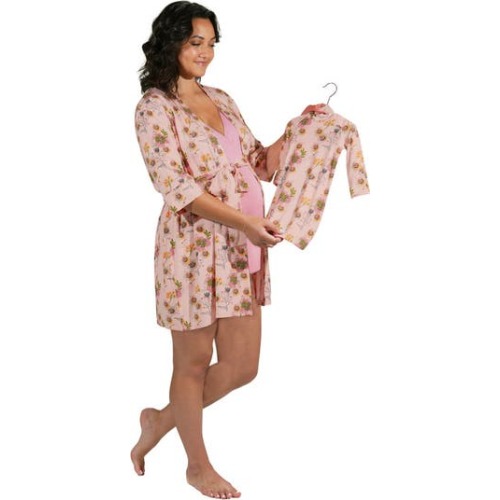 Adaline During & After 5-Piece Maternity/Nursing Sleep Set for Mom & Baby, Small