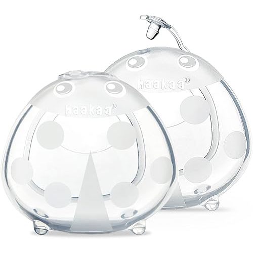 haakaa Ladybug Breast Milk Collector - Soft Breast Shells | Wearable Nursing Cups | Breastmilk Saver| Letdown Catcher for Pumping,Breastfeeding Moms,Protect Sore Nipples-2.5 oz/75 ml,2pcs