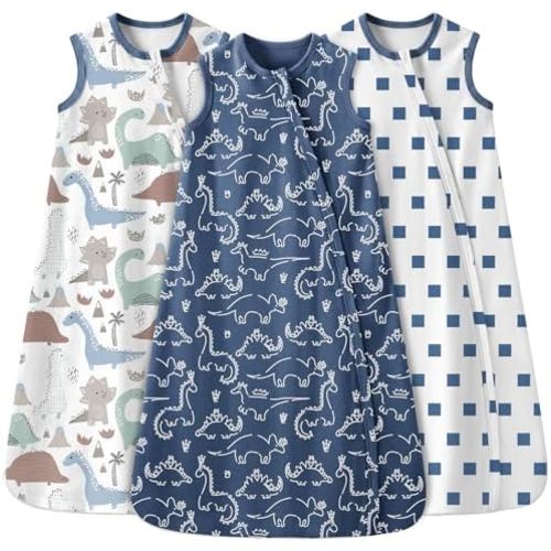 Yoofoss Baby Sleep Sack 0-24 Months Wearable Blanket for Babies 100% Organic Cotton 2-Way Zipper 0.5 Tog