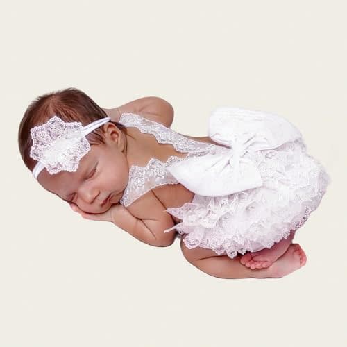 Newborn Photography Outfits Girl Baby Photography Props Lace Romper Headress Newborn Outfits Girls Photoshoot Props