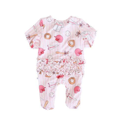 Ballpark Babes Ruffle Zipper Footie