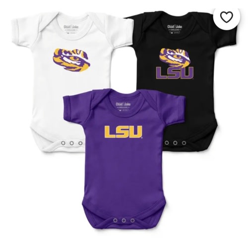 3-Pack LSU Tigers Baby Bodysuits - Purple & Gold Infant Apparel Set - Newborn Gift Bundle