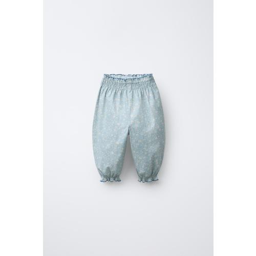 FLORAL PRINT PANTS - Light blue | ZARA United States