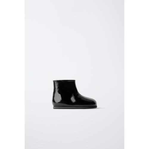 QUILTED LEATHER BOOTS - Black | ZARA United States