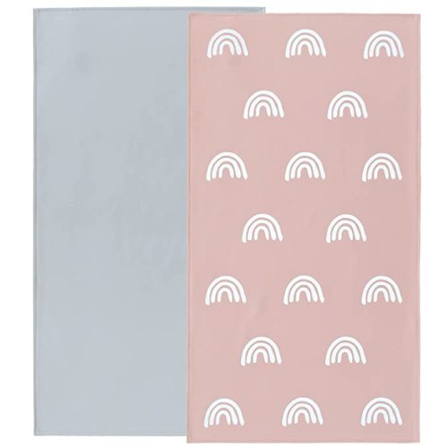 Owlowla Baby Diaper Changing Pad Portable Changing Mat Travel Changing Pad Liner for Baby and Small Toddler(Gray&Rainbow)