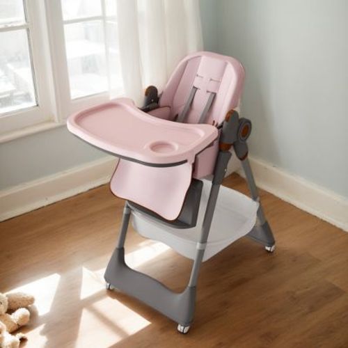 Resenkos Fast-Folding High Chair Highchair, ,Adjustable Baby to Toddler Seat, Silent Lockable Wheels