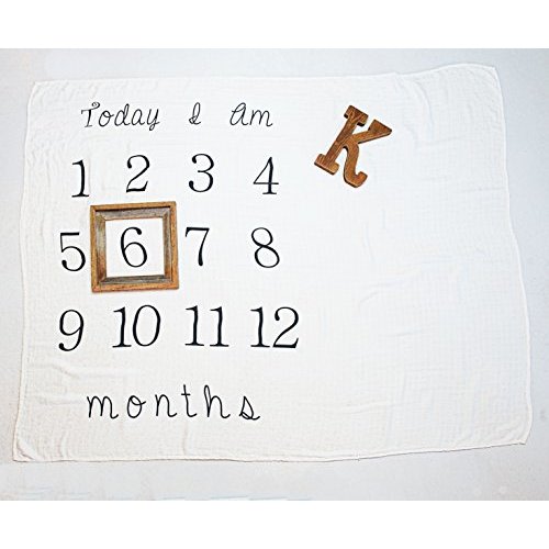 Baby Milestone Blanket - 52 x 48 - Makes Unique Photo Props for Babies - Extra Large Monthly Age Blankets Create Personalized Photography for Each Month - Perfect for Expecting Moms