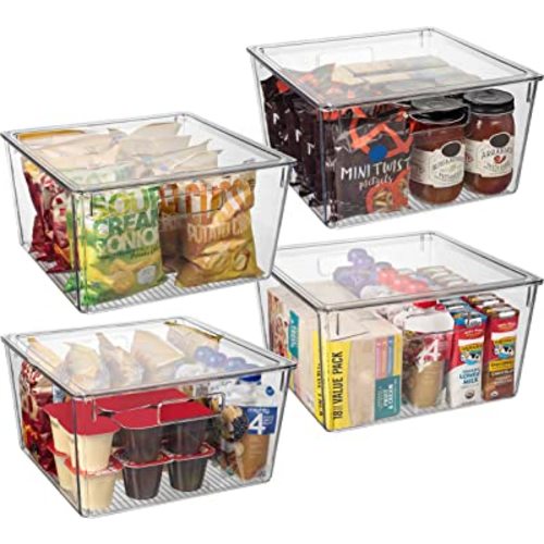 CLEARSPACE Plastic Storage Bins with Lids XL – Perfect Kitchen Organization or Pantry Storage – Fridge Organizer, Pantry Organization and Storage Bins, Cabinet Organizers