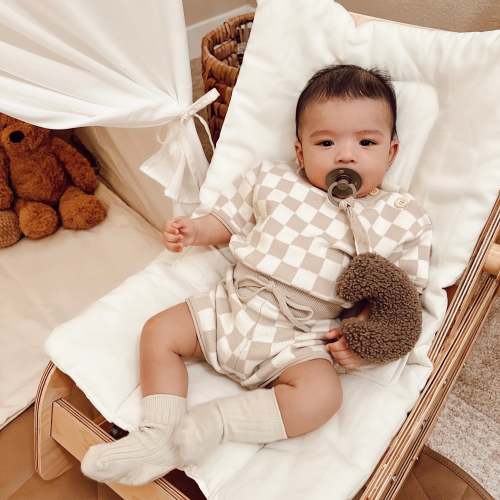 Checker Knit Set- Beige
