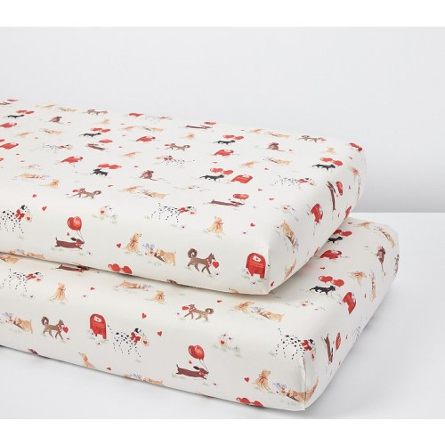 Puppy Love Organic Crib Fitted Sheet