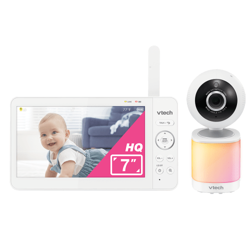 7" Digital Video Baby Monitor with IPS Screen, Pan Tilt Zoom Camera, Multi-Color Night Light, 2-Way Talk, Automatic Night Vision, 1000ft Range, Lullabies, Soothing Sounds, Temperature Sensor