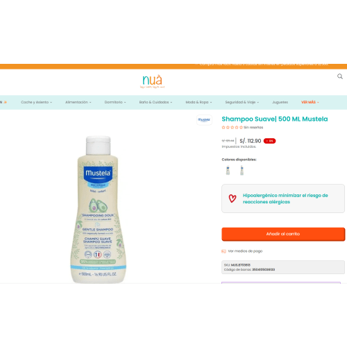 Shampoo Suave| 500 ML Mustela