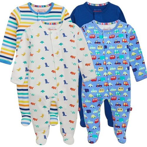 Magnetic Me Cloudstretch 4-Pack Bundle | Magnetic Baby Footie Pajamas