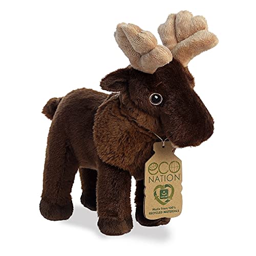 Aurora® Responsibly Made Eco Nation™ Moose Stuffed Animal - Ideal for Playtime Adventures - Perfect for Birthdays or Just Because - Brown 9 Inches