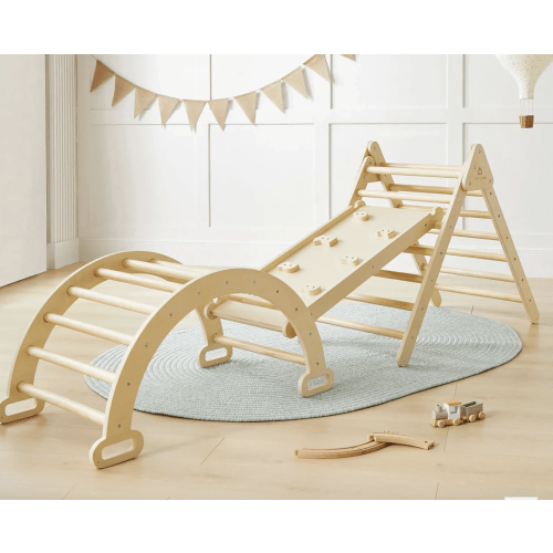 Tiny Land® Pikler Triangle 7-in-1 Montessori Climbing Set