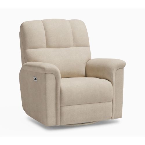 Lullaby Swivel Glider Recliner - Ivory Performance Brushed Boucle