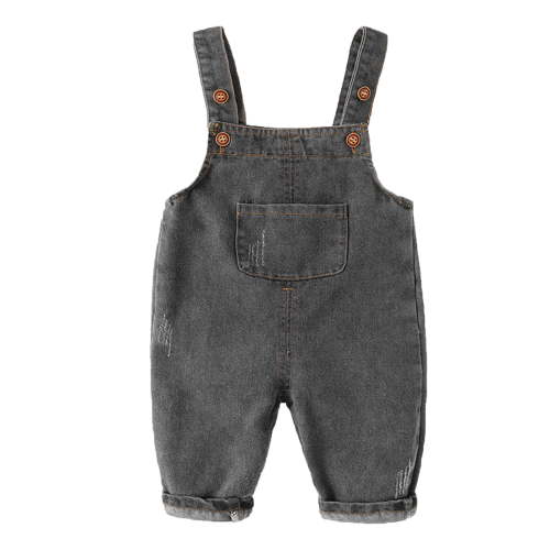 Zhuashum Boys Sweatpants 3-6 Months Baby Denim Overalls Spring And Autumn Baby Solid Color Pants Suspender Trousers Fashion Daily Wear Black