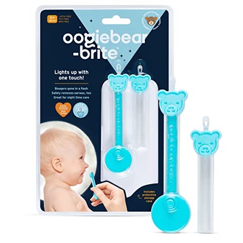 oogiebear Brite - Baby Nose Cleaner and Ear Wax Removal Tool. Baby Gadget with Nighttime LED Light. Safe Snot Booger Picker for Newborns, Infants & Toddlers