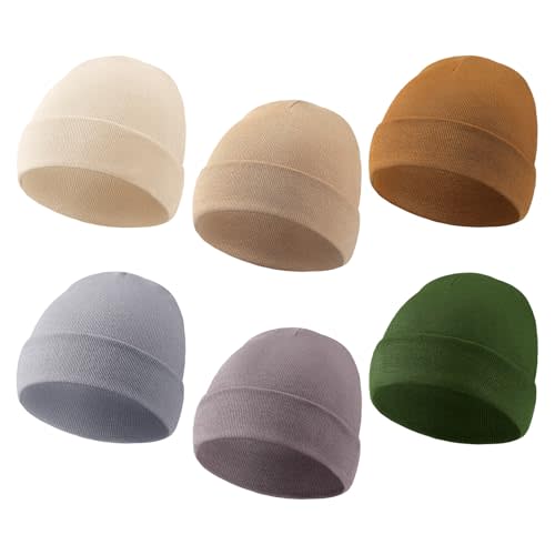 Newcotte 6 Pcs Preemie Baby Hats Cotton Preemie Caps Warm Newborn Beanie Premature Hat for Nicu Premature Boy Girl