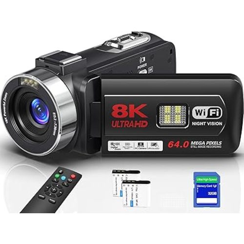 8K Video Camera 64MP Camcorder