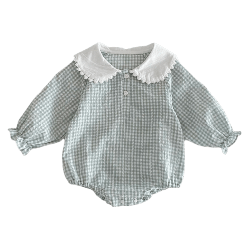 Peter Pan Collar Plaid Baby Outfit | Petit Hollow