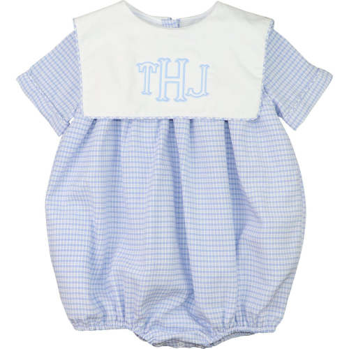 Blue Gingham Seersucker Bubble