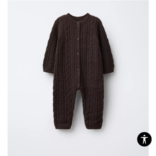 CABLE KNIT JUMPSUIT - Dark brown | ZARA United States