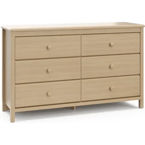 Storkcraft Alpine 6-Drawer Dresser (Driftwood) – GREENGUARD Gold Certified, Brown Dresser for Bedroom, Kids & Nursery Storage Drawers, Safety Interlocking Drawers, Pre-Installed Tracks, Kids Bedroom