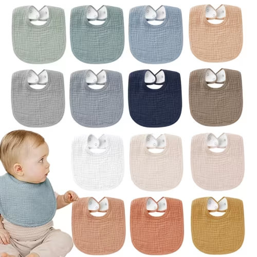 10 pack soft baby bibs boys girls snap closure bandana bibs - Temu