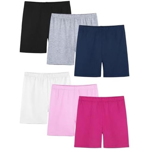 6 Pack Girls Bike Shorts Cartwheel Toddler Biker Under Dress Dance Multi-Color Kids Shorts Girls Clothes