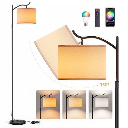 Smart RGB Corner Floor Lamp, 70" LED Standing Lamp with APP & Remote, Dimmable Adjustable Height for Living Room Bedroom