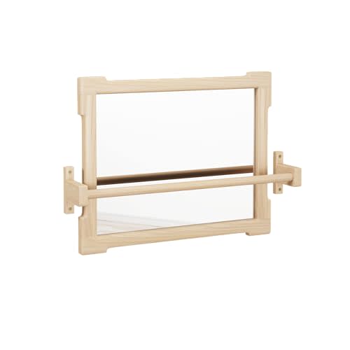 Ogears Montessori Pull Up Bar for Infants, Montessori Small Mirror is Suitable for Babies 6-18 Months, Gift for Kids Baby Registry Item, Wood