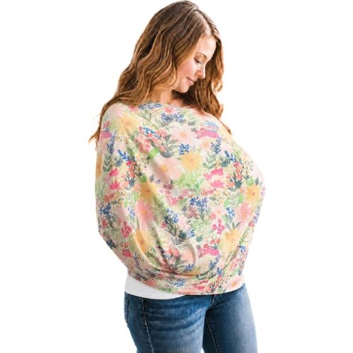 Copper Pearl Nursing Cover for Breastfeeding – Multi-Use Baby Car Seat Canopy, Stroller Shade & Breast Feeding Wrap for Women, Stretchy Breathable Carseat Shawl for Boy or Girl, Lark