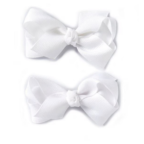 Edgehill Collection Baby Girls 2-Pack Mini Grosgrain Hair Bows