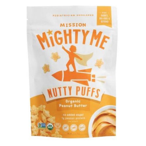 Mission MightyMe Nutty Puffs Baby Snacks - Organic Peanut Butter - 1.5oz: Stage 2 Snacks, Non-GMO, No Added Sugar, Ready to Eat