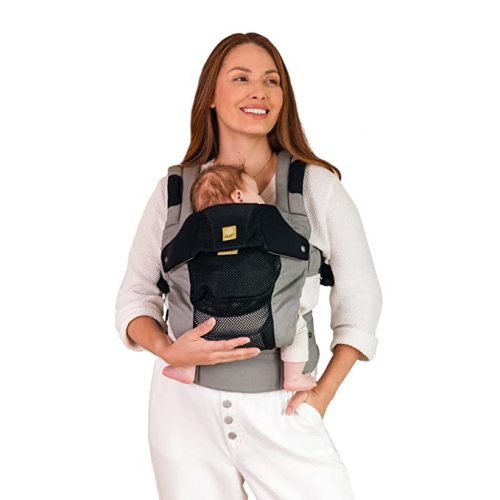 LÍLLÉbaby Complete Airflow Deluxe Ergonomic 6-in-1 Baby Carrier Infant to Toddler with Lumbar Support (7-45 Pounds), 360 Degree Baby Wearing, Inward and Outward Facing (Grey/Black)