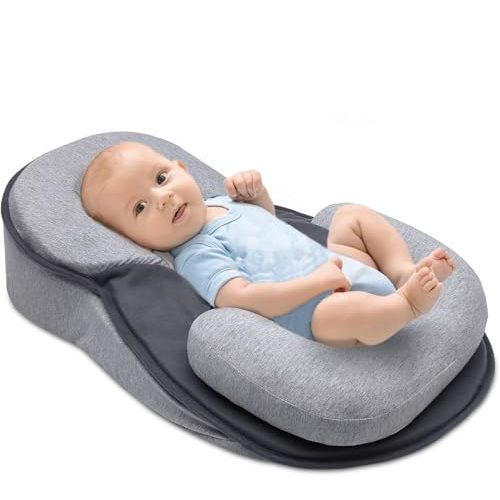 Baby Feeding Support Wedge Pillow, Infant Nursing Cushion with Gentle Incline for Bottle Feeding and Tummy Time, Portable Lounger Support