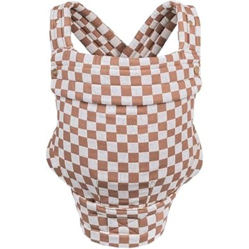 Mabē Monarch Ergonomic Baby Carrier – Premium Cotton Soft Structured Newborn to Toddler Carrier with Hip-Healthy Design, 3 Carry Positions (7-35lbs), Lightweight & Breathable, (Mocha Check)