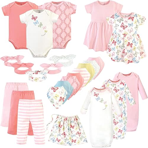 Touched by Nature Unisex Baby Organic Cotton Layette Set and Giftset